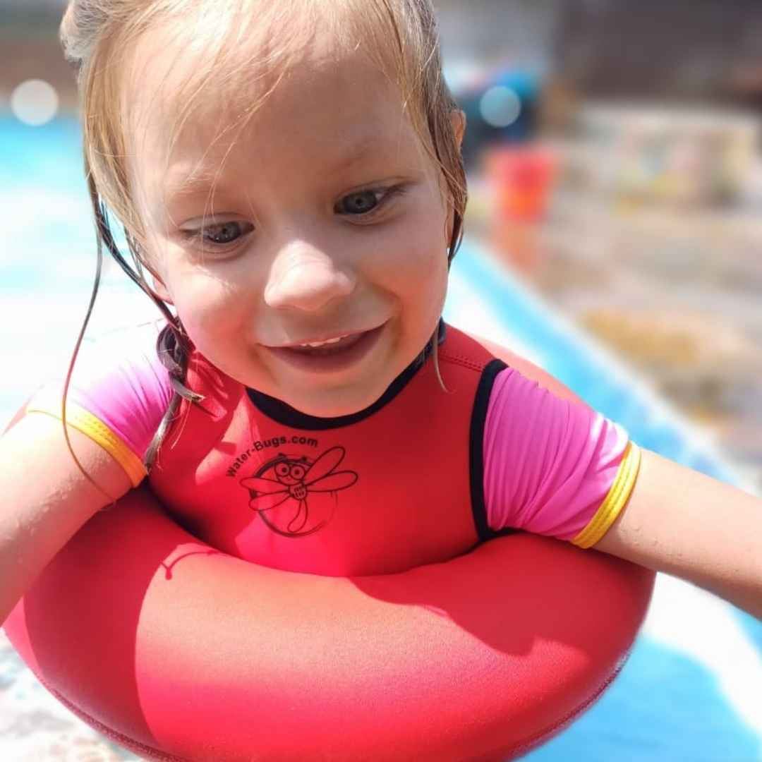 Girl smiling close-up with Water-Bugs float